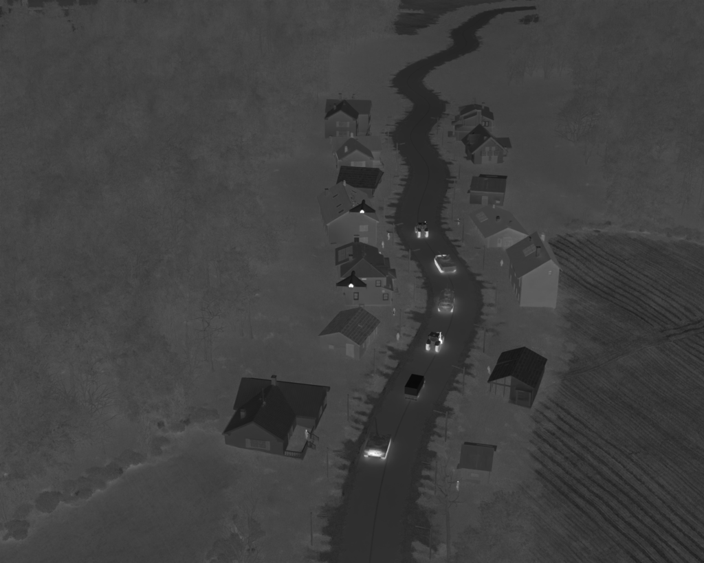infrared image of tanks and drones over semiurban european environment great fror training a detection cv model